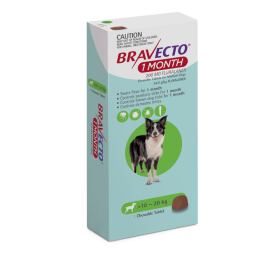 Bravecto 1 Month Medium Dog 10-20kg Green 1 Pack