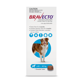 Bravecto Chewables Dog Large 20-40kg Blue