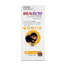 Bravecto Chewables Dog Extra Small 2-4.5kg Yellow