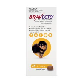 Bravecto Chewables Dog Extra Small 4.4 - 9.9lbs Yellow
