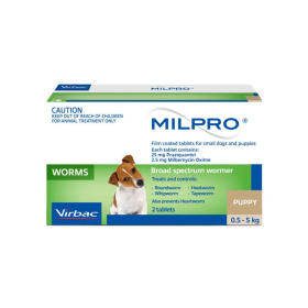 Milpro Broad Spectrum Allwormer Small Dog & Puppies 1.1-11lbs