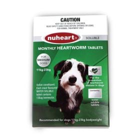 Nuheart Heartworm Tablet Dog Medium 11-23kg Green