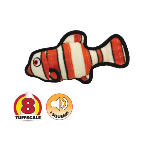 Tuffy Sea Creatures Orange Fish Dog Toy