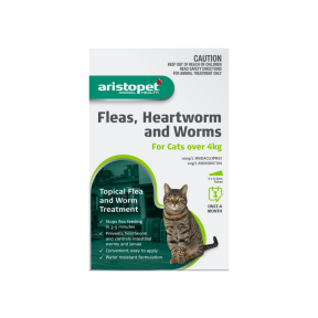 Aristopet Flea Heartworm & Worms Spot On Cat Over 4kg Green