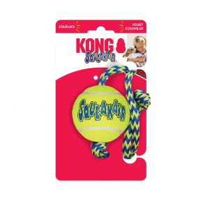 KONG SqueakAir Balls With Rope Dog Toy Medium