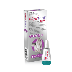 Bravecto Plus for cats >6.25-12.5kg purple