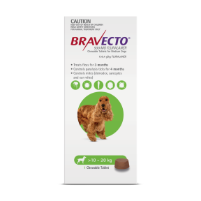Bravecto Chewables Dog Medium 10-20kg Green