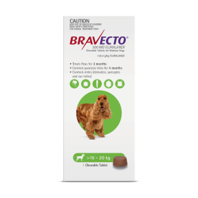 Bravecto Chewables Dog Medium 10-20kg Green