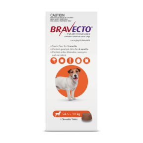 Bravecto Chewables Dog Small 4.5-10kg Orange