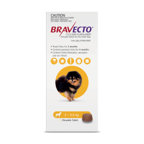 Bravecto Chewables Dog Extra Small 2-4.5kg Yellow