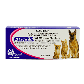 Fido's All Wormer Tablets for dogs, cats, puppies and kittens 100 tablets