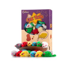 Mice Rattle Furry Cat Toy 24 Pack
