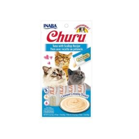Inaba Churu Puree Tuna With Scallop Cat Treats 4 Pack