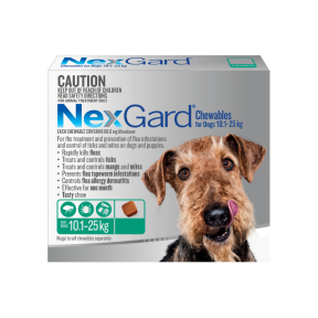 NexGard Chewables Dog Medium 10.1 - 25kg Green Config