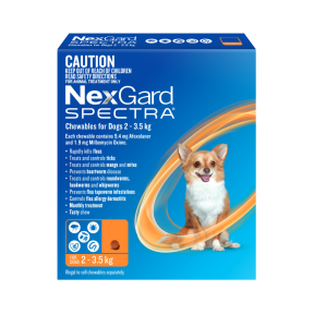NexGard Spectra Dog Very Small 2-3.5kg Orange Front