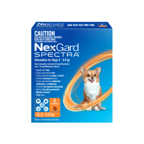 NexGard Spectra Dog Very Small 2-3.5kg Orange