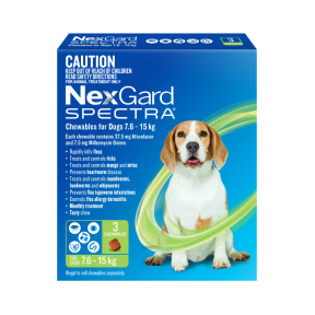 NexGard Spectra Dog Medium 16.6 - 33lbs Green