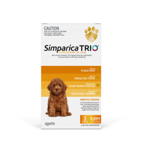 Simparica Trio Dog Puppies 1.25 - 2.5kg Yellow 3 Chews