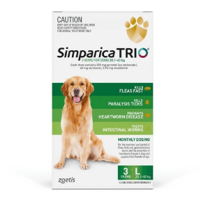 Simparica Trio Dog Large 20.1 - 40kg Green 