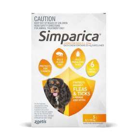 Simparica Dog Small 11.1 - 22lbs Orange