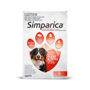 Simparica Dog Extra Large  88.1 - 132lbs Red