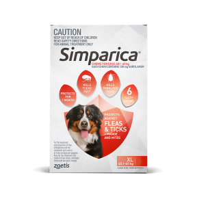 Simparica Dog Extra Large  88.1 - 132lbs Red