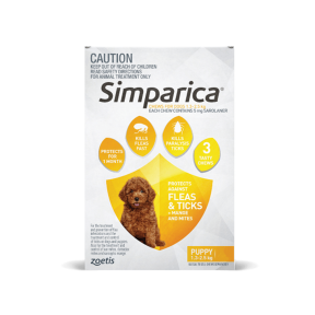 Simparica Puppies 2.8 - 5.5lbs Yellow 3 Pack