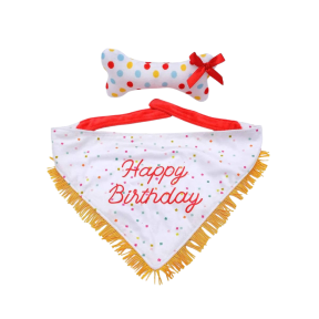 ZippyPaws Birthday Bandana & Bone Dog Toy