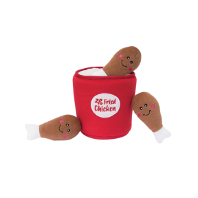 ZippyPaws Zippy Burrow Chicken Bucket Squeaker Dog Toy