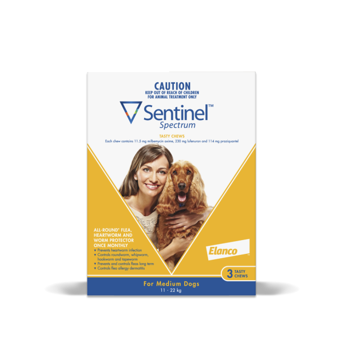 Sentinel Spectrum Dog Medium 22.1 44lbs Yellow VetShopMax