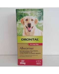Drontal/Drontal Plus Allwormer Tablets for Large Dogs 77lbs