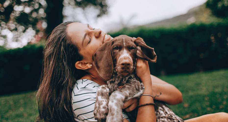 Owner with dog