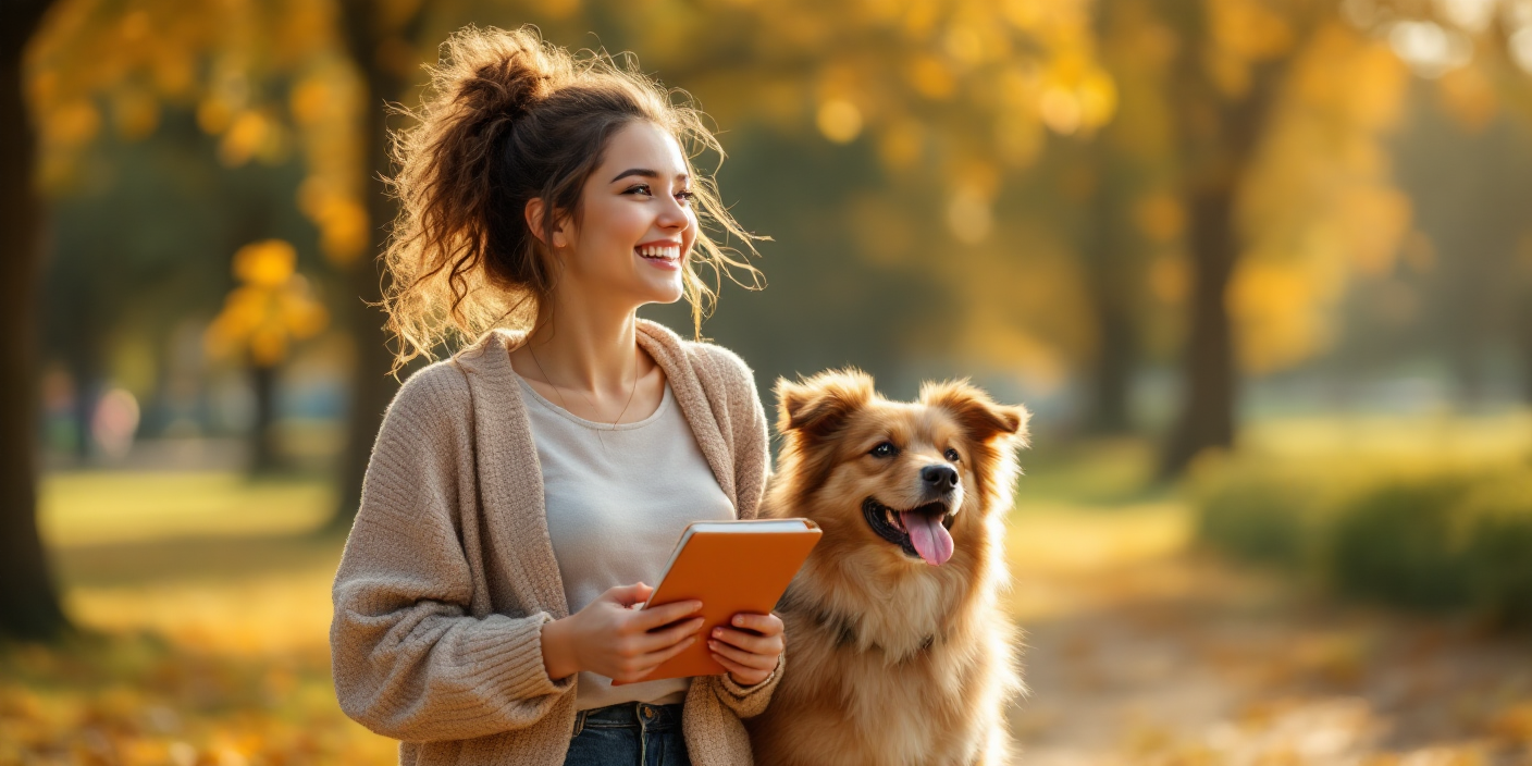 Owner with dog