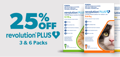 25% Off Revolution Plus 3 & 6 packs