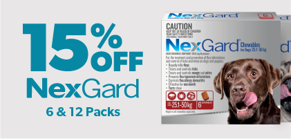 15% Off Nexgard 6 & 12 packs